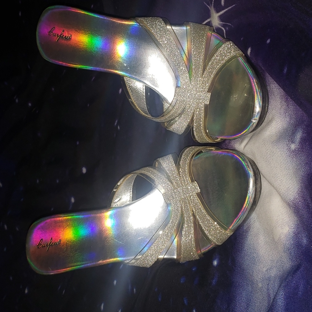 Silver, Sparkling Heels.